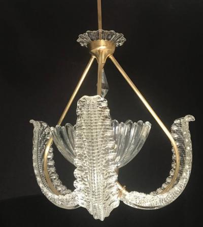 Ercole Barovier Charming Italian Art Deco Murano Chandelier by Ercole Barovier 1940s
