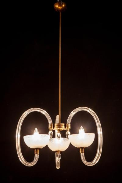 Ercole Barovier Ercole Barovier Precious Murano Chandelier Reticello Venice 1940s