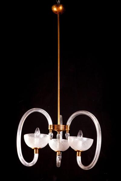 Ercole Barovier Ercole Barovier Precious Murano Chandelier Reticello Venice 1940s