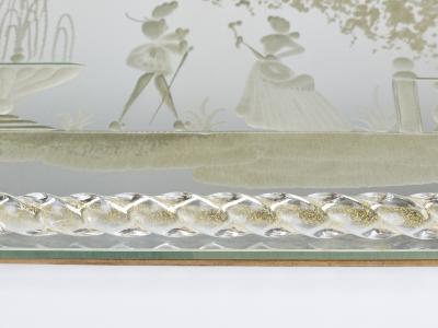 Ercole Barovier Ercole Barovier Swirl Murano Glass Mirror Serving Tray Venice 1940s