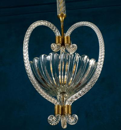Ercole Barovier Exceptional Art Deco Chandelier or Lanterns by Ercole Barovier 1940