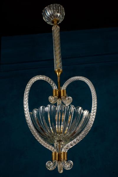 Ercole Barovier Exceptional Art Deco Chandelier or Lanterns by Ercole Barovier 1940