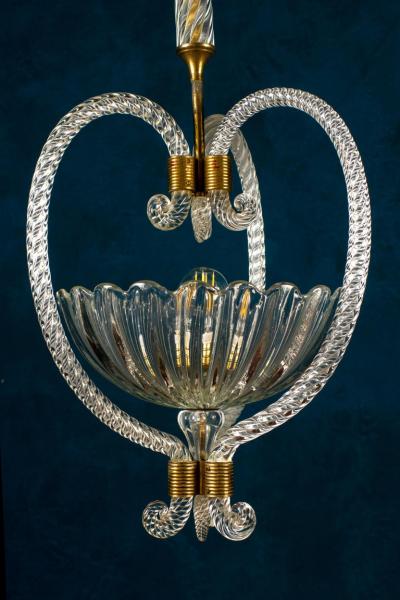 Ercole Barovier Exceptional Art Deco Chandelier or Lanterns by Ercole Barovier 1940