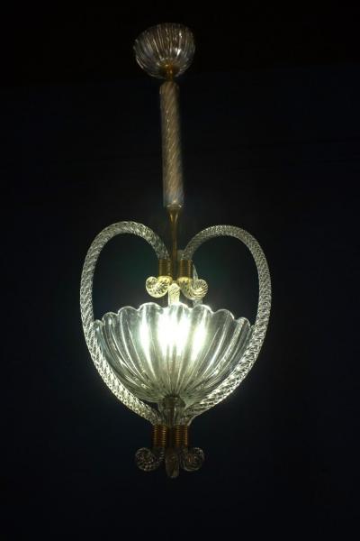 Ercole Barovier Exceptional Art Deco Chandelier or Lanterns by Ercole Barovier 1940