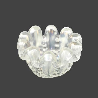 Ercole Barovier Iridescent Grosse Costolature Clam Shell Glass Bowl by Ercole Barovier