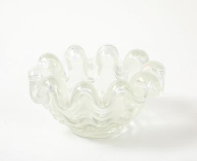 Ercole Barovier Iridescent Grosse Costolature Clam Shell Glass Bowl by Ercole Barovier