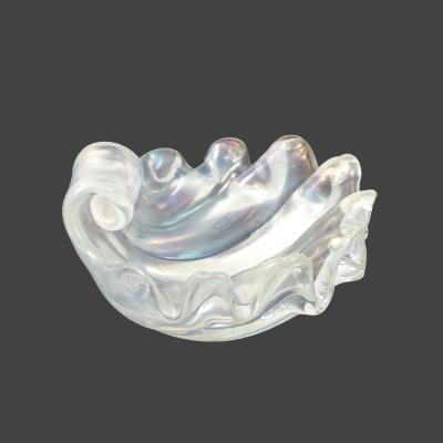 Ercole Barovier Iridescent Seashell Glass Bowl by Ercole Barovier