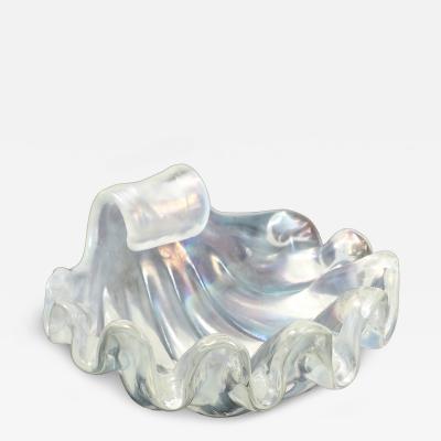 Ercole Barovier Iridescent Seashell Glass Bowl by Ercole Barovier