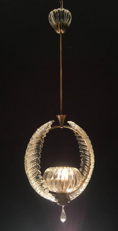 Ercole Barovier Lovely Murano Chandelier Art Deco by Ercole Barovier 1940s