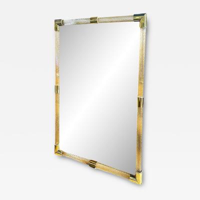 Ercole Barovier Monumental Italian Venetian Torchon Murano Glass Wall Mirror in Barovier Style