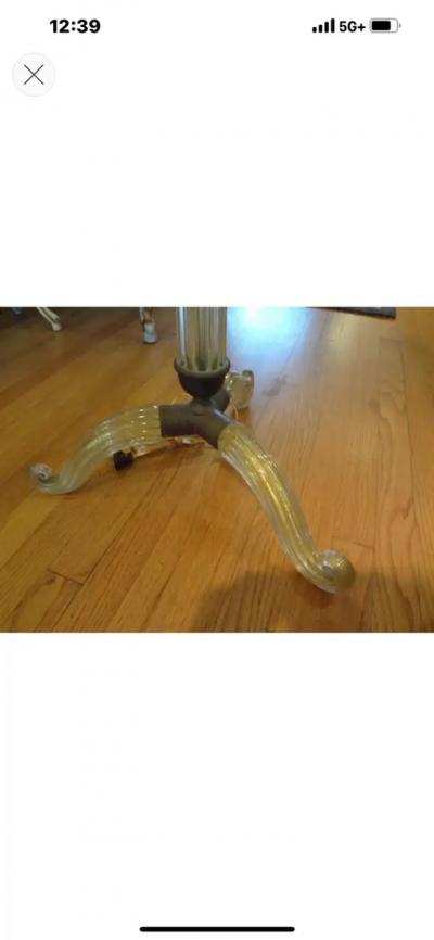 Ercole Barovier Murano Glass Tripod Floor Lamp By Barovier