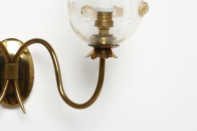 Ercole Barovier Murano glass wall sconces by Barovier glass brass Italy 1960s