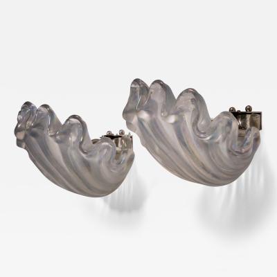 Ercole Barovier Pair Barovier Toso shell sconces