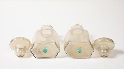 Ercole Barovier Pair of Apothecary Style Stopper Bottles by Barovier Toso