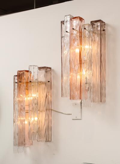 Ercole Barovier Pair of Modernist Rectangular Glass Sconces by Ercole Barovier 1960 Italy