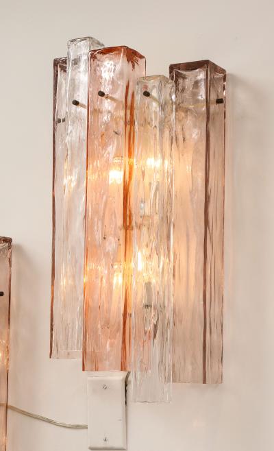 Ercole Barovier Pair of Modernist Rectangular Glass Sconces by Ercole Barovier 1960 Italy