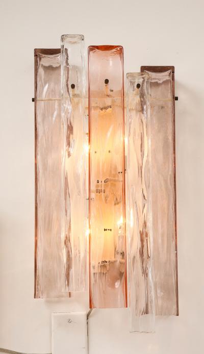Ercole Barovier Pair of Modernist Rectangular Glass Sconces by Ercole Barovier 1960 Italy