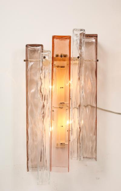 Ercole Barovier Pair of Modernist Rectangular Glass Sconces by Ercole Barovier 1960 Italy
