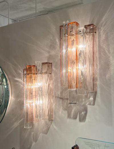Ercole Barovier Pair of Modernist Rectangular Glass Sconces by Ercole Barovier 1960 Italy