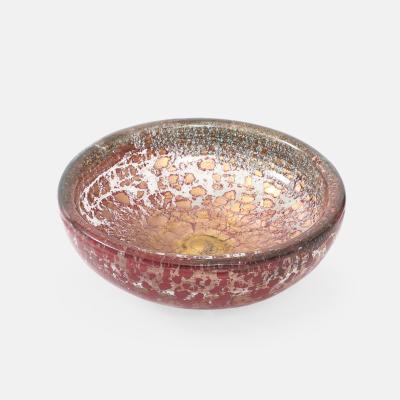 Ercole Barovier Porpora Glass Dish with Gold Inclusions by Ercole Barovier