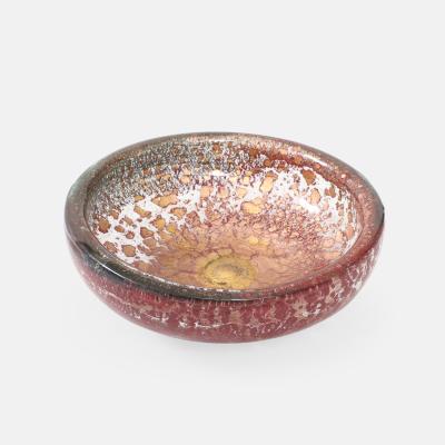 Ercole Barovier Porpora Glass Dish with Gold Inclusions by Ercole Barovier