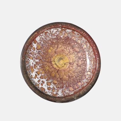 Ercole Barovier Porpora Glass Dish with Gold Inclusions by Ercole Barovier