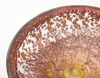 Ercole Barovier Porpora Glass Dish with Gold Inclusions by Ercole Barovier