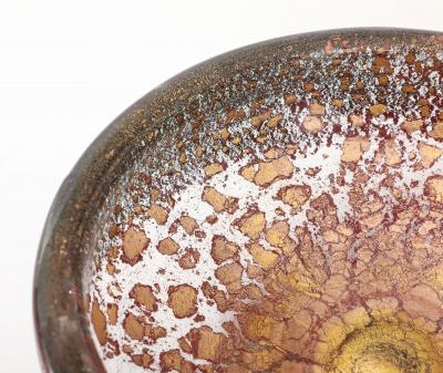 Ercole Barovier Porpora Glass Dish with Gold Inclusions by Ercole Barovier