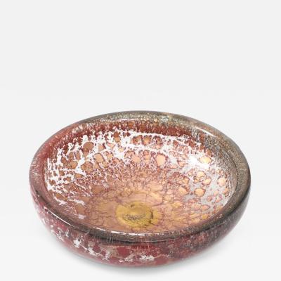 Ercole Barovier Porpora Glass Dish with Gold Inclusions by Ercole Barovier