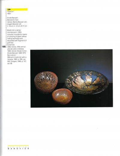 Ercole Barovier Porpora Large Glass Bowl with Gold Inclusions by Ercole Barovier