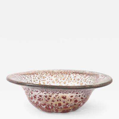 Ercole Barovier Porpora Large Glass Bowl with Gold Inclusions by Ercole Barovier