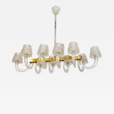 Ercole Barovier Spectacular Art Deco Murano Glass Chandelier by Ercole Barovier 1940