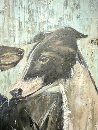 Eric Alfaro Galgos Greyhounds Impressive 10 Foot Long Painting by Eric Alfaro