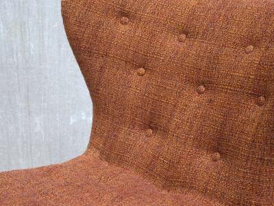 Eric Bertil Karl n Eric Bertil Karl n Lounge Chair in Ember Toned Upholstery and Elm Sweden 1940s