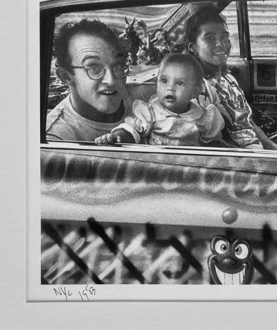 Eric Kroll Photograph of Andy Warhol Keith Haring Kenny Scharf and Family