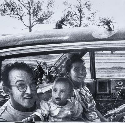 Eric Kroll Photograph of Andy Warhol Keith Haring Kenny Scharf and Family