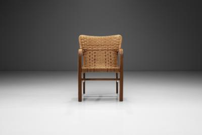 Erich Dieckmann Braided Rope Armchair in the style of Erich Diekmann The Netherlands 1940s