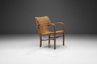 Erich Dieckmann Braided Rope Armchair in the style of Erich Diekmann The Netherlands 1940s