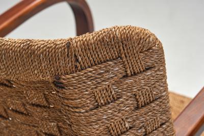 Erich Dieckmann Woven Wingback Armchair in the Manner of Erich Diekmann The Netherlands 1940s