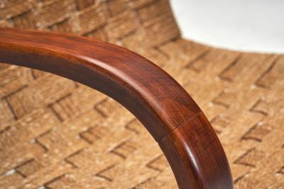 Erich Dieckmann Woven Wingback Armchair in the Manner of Erich Diekmann The Netherlands 1940s