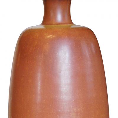 Erich Triller Swedish Modern Table Lamp in Terra Cotta Tones by Tobo