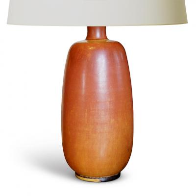 Erich Triller Swedish Modern Table Lamp in Terra Cotta Tones by Tobo