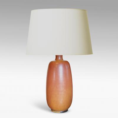 Erich Triller Swedish Modern Table Lamp in Terra Cotta Tones by Tobo