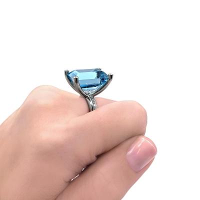 Erich Zimmermann 20 57 carat Brazilian Aquamarine White Diamond Platinum Ring Erich Zimmermann