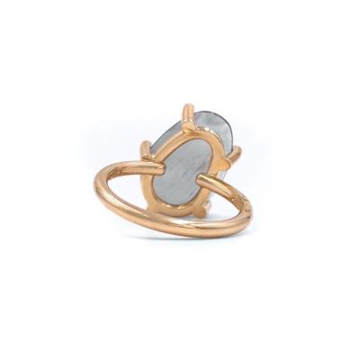 Erich Zimmermann Faceted Moonstone White Diamond Rose Gold Ring Erich Zimmermann