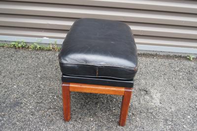 Erik Andersen Teak and Leather Ottoman by Erik Kolling Andersen with Peder Pedersen