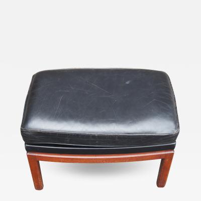 Erik Andersen Teak and Leather Ottoman by Erik Kolling Andersen with Peder Pedersen