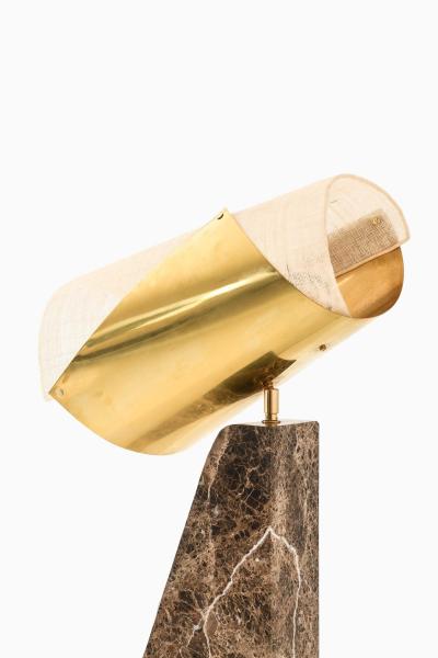 Erik Bratsberg Lorian Table Lamp in Brass Fabric and Marble by Erik Bratsberg 2021