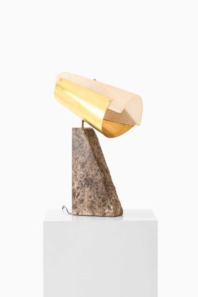 Erik Bratsberg Lorian Table Lamp in Brass Fabric and Marble by Erik Bratsberg 2021