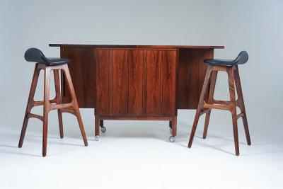 Erik Buch Erik Buch Bar Stools Model OD 61 for Odense M belfabrik Denmark 1960s